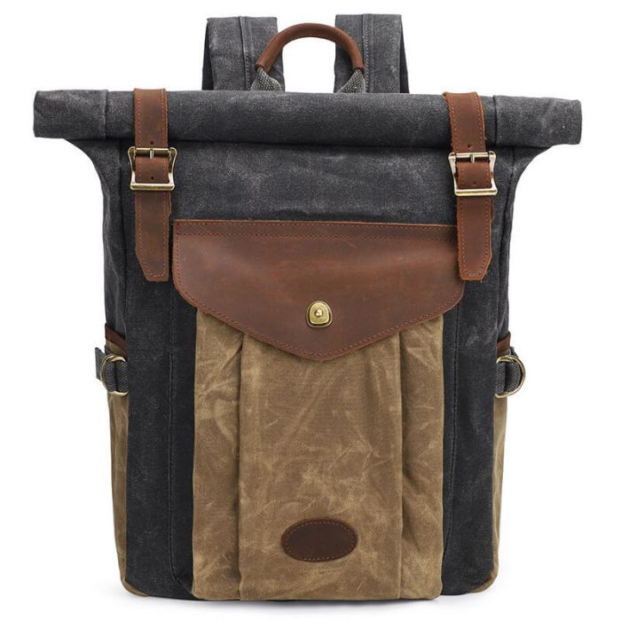 Uni Rucksack Herren aus gewachstem Canvas Reiserucksack