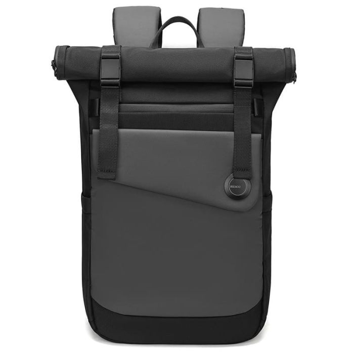 großer Rucksack Herren leicht Rolltop für Reisen und Uni aus Oxford