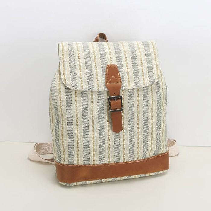 Vintage Damen und Herre Rucksack Canvas mit Reißverschluss für Uni