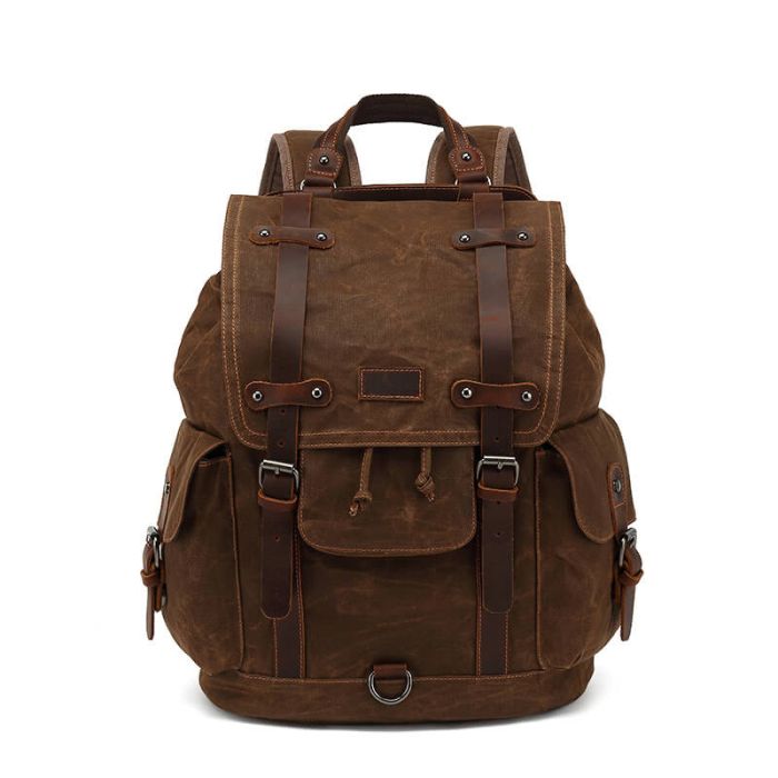 wasserdicht Herren Rucksack gewachstes Canvas 