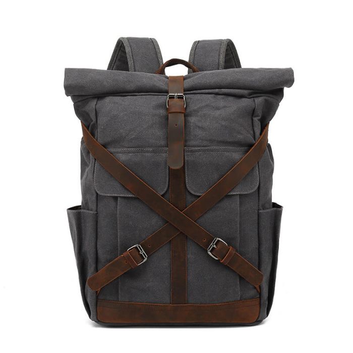 wasserdichter Rucksack Herren aus gewachstem Canvas