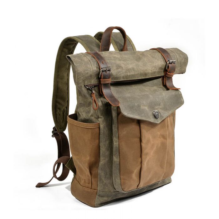 Vintage Rucksack Canvas gewachst Reiserucksack Herren