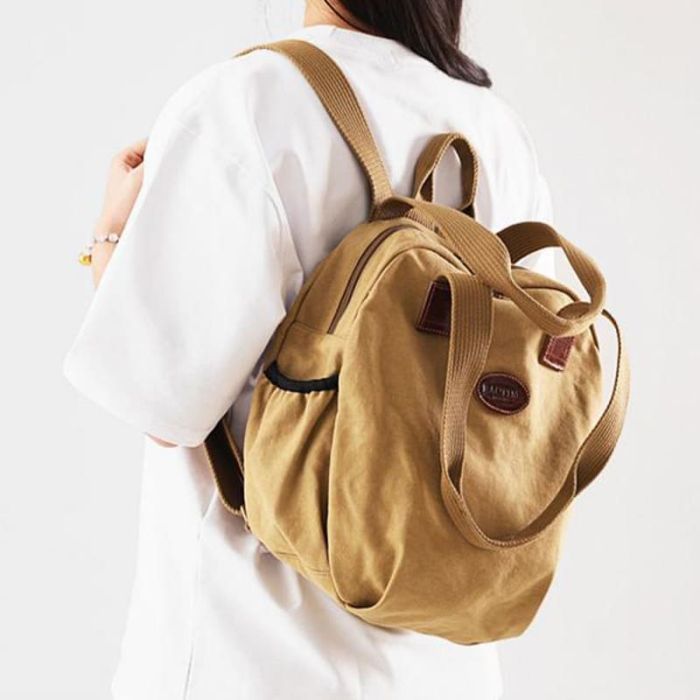 Freizeit Rucksack Handtasche 2 in 1 Damen aus Canvas für Reise und Uni