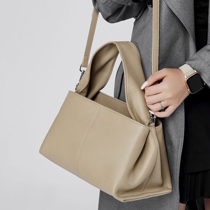moderne Damen Handtasche Umhängetasche Leder schlicht