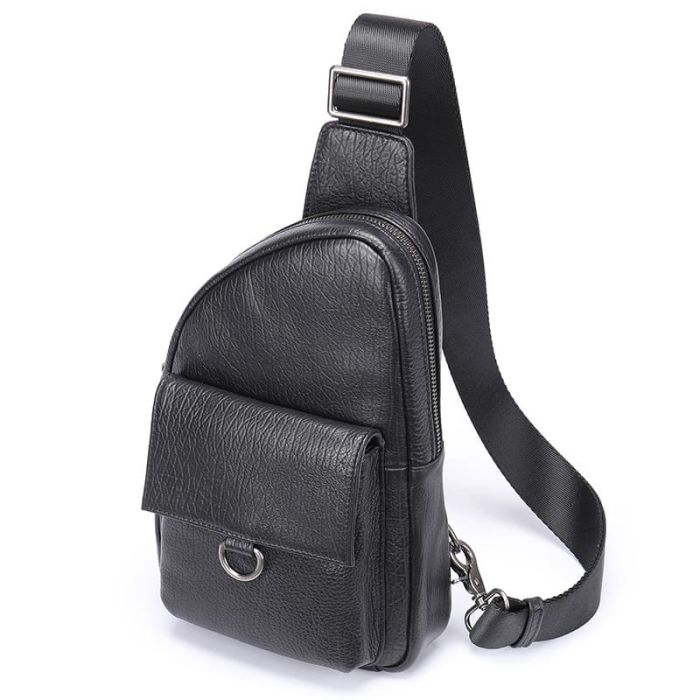 brusttasche herren leder schwarz