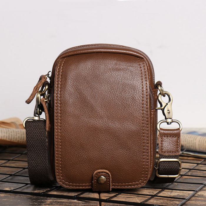 Hüfttasche Herren Leder Gürteltasche Vintage kleine Umhängetasche