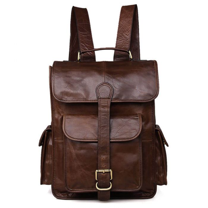 Rucksack Herren Leder Business braun Vintage