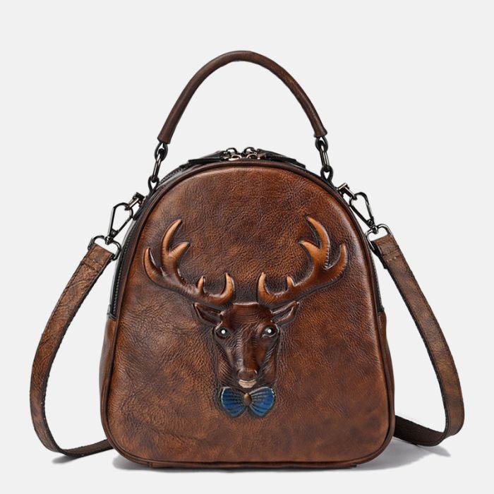  leder rucksack vintage damen braun