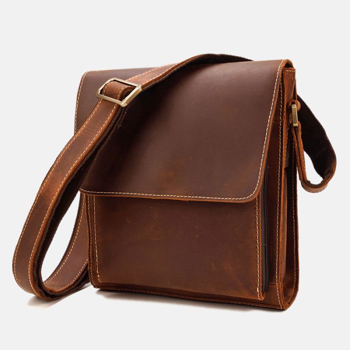umhängetasche herren leder braun vintage