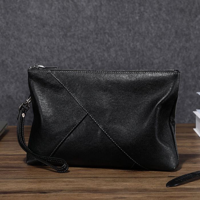 herren clutch leder schwarz