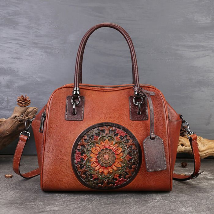 damen handtasche mit blumenmuster
