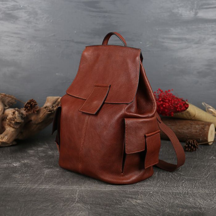 Rucksack Vintage aus Leder für Damen in 4 Farben