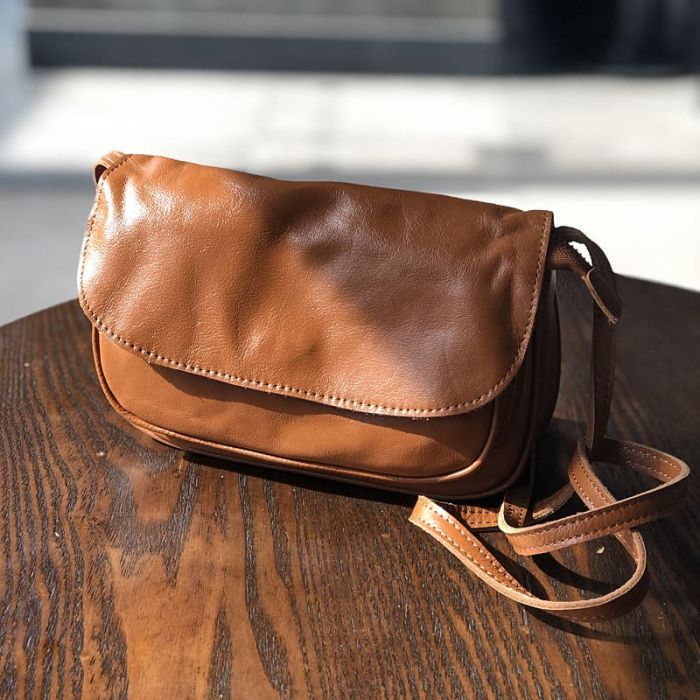 kleine Umhängetasche Damen aus Leder Schultertasche vintage