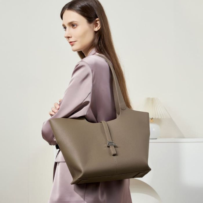Damen Schultertasche Leder große Handtasche modern