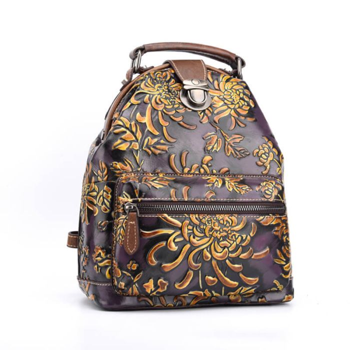 Damen Rucksack aus Leder Vintage Backpack