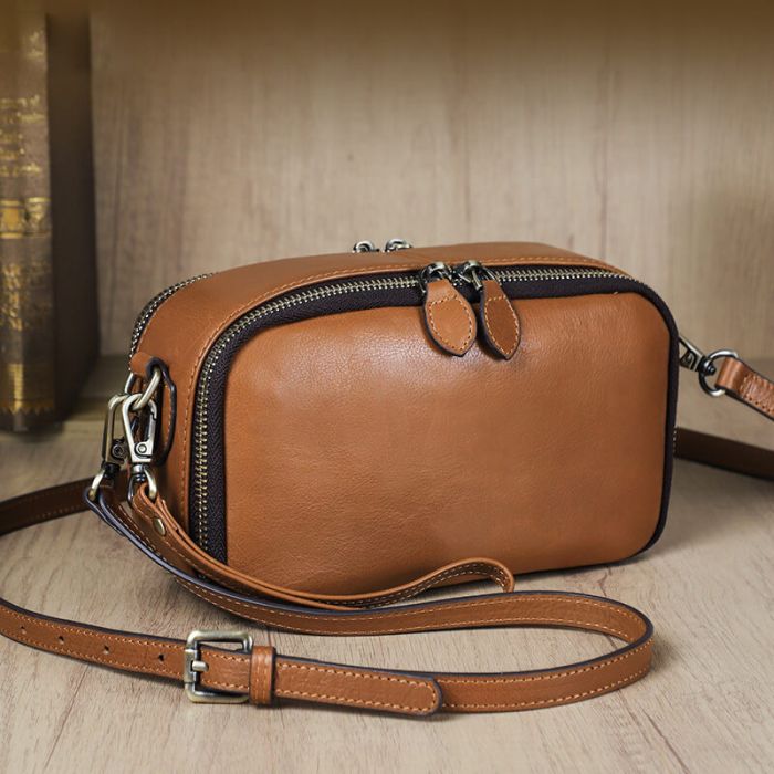 umhängetasche damen leder braun