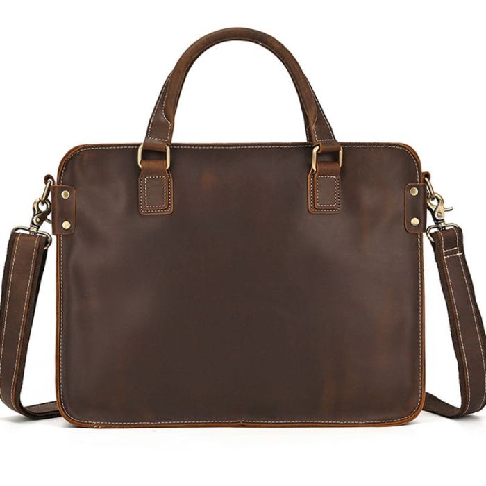 Herren Businesstasche Leder Aktentasche Vintage mit Laptopfach