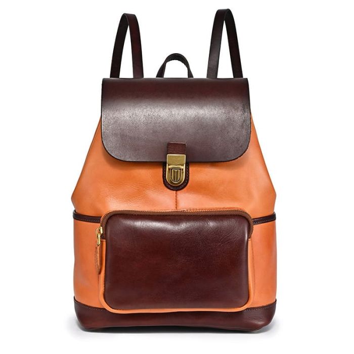 elegant Damen Rucksack Leder für Freizeit und Alltag