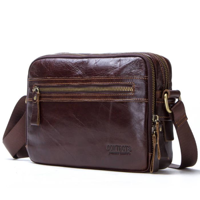 umhängetasche herren leder braun vintage
