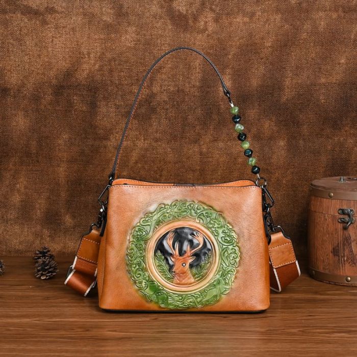 elegante Umhängetasche Damen Schultertasche mit Perlen
