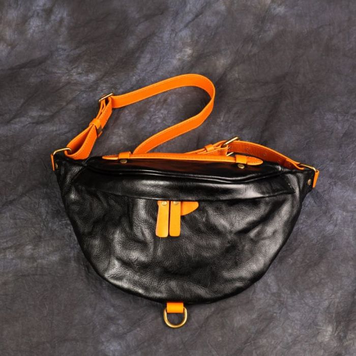 Brusttasche Herren Leder Vintage Design Umhängetasche 