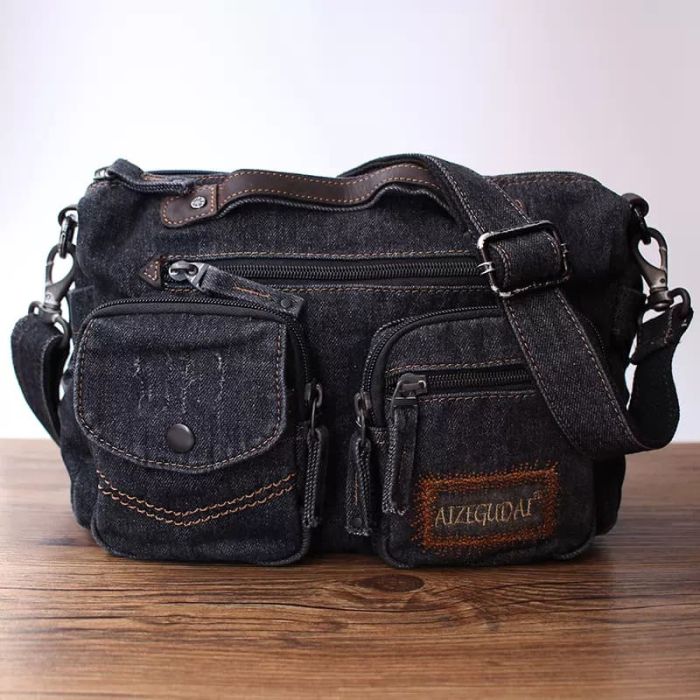 Herren Umhängetasche Vintage Denim Tasche