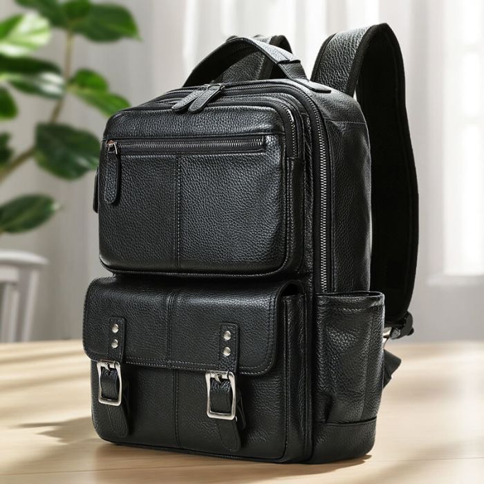 Leder Rucksack Herren Vintage Laptopfach mit vielen Fächern in 2 Farben