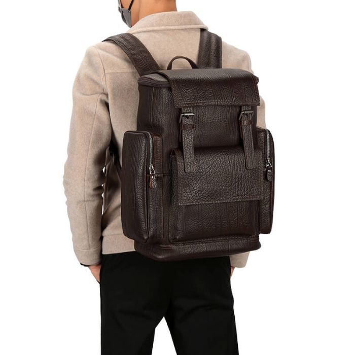 Vintage Rucksack Herren Leder mit Laptopfach Business