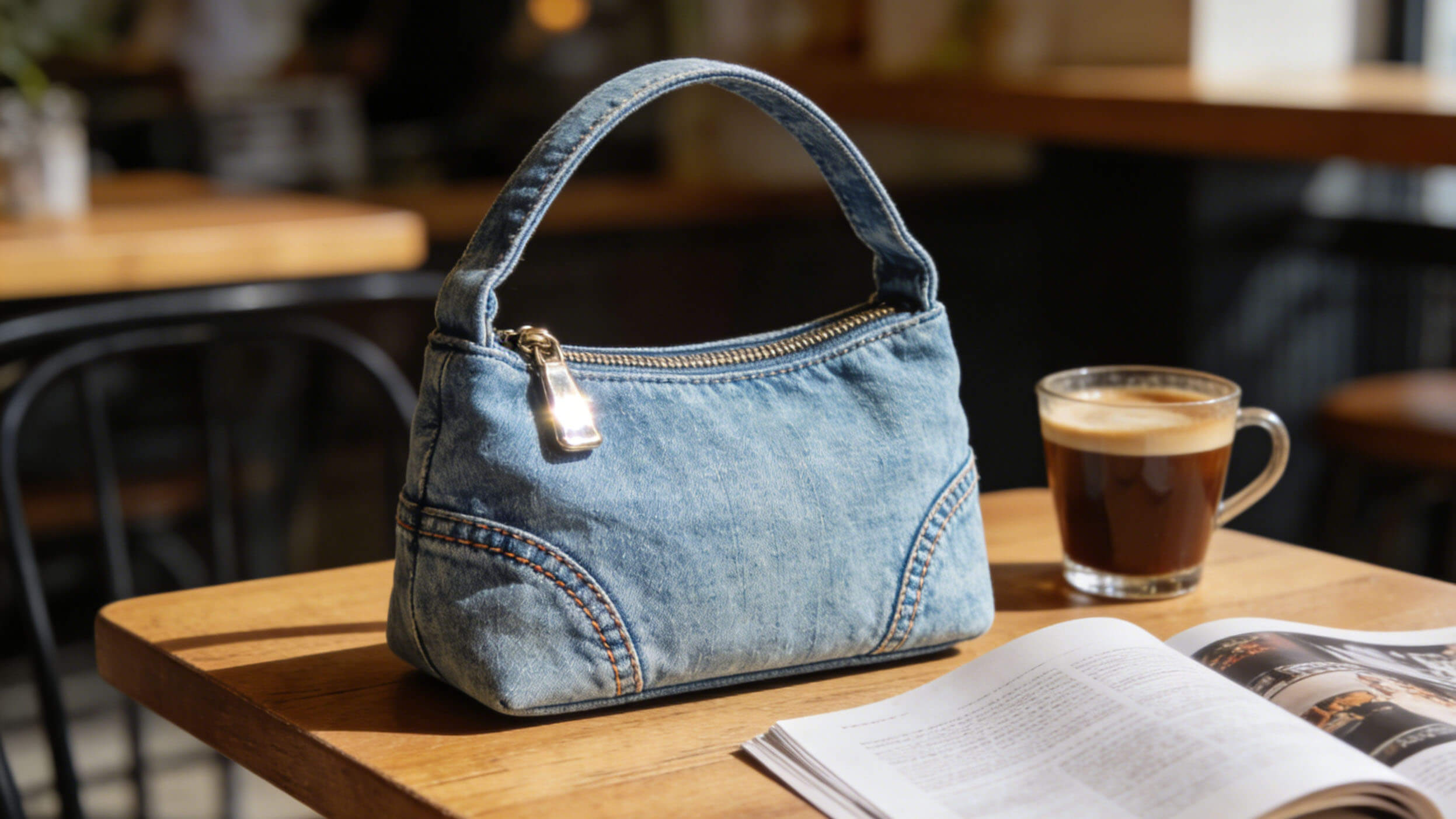Vielseitiger Styling-Guide für Denim-Taschen.
