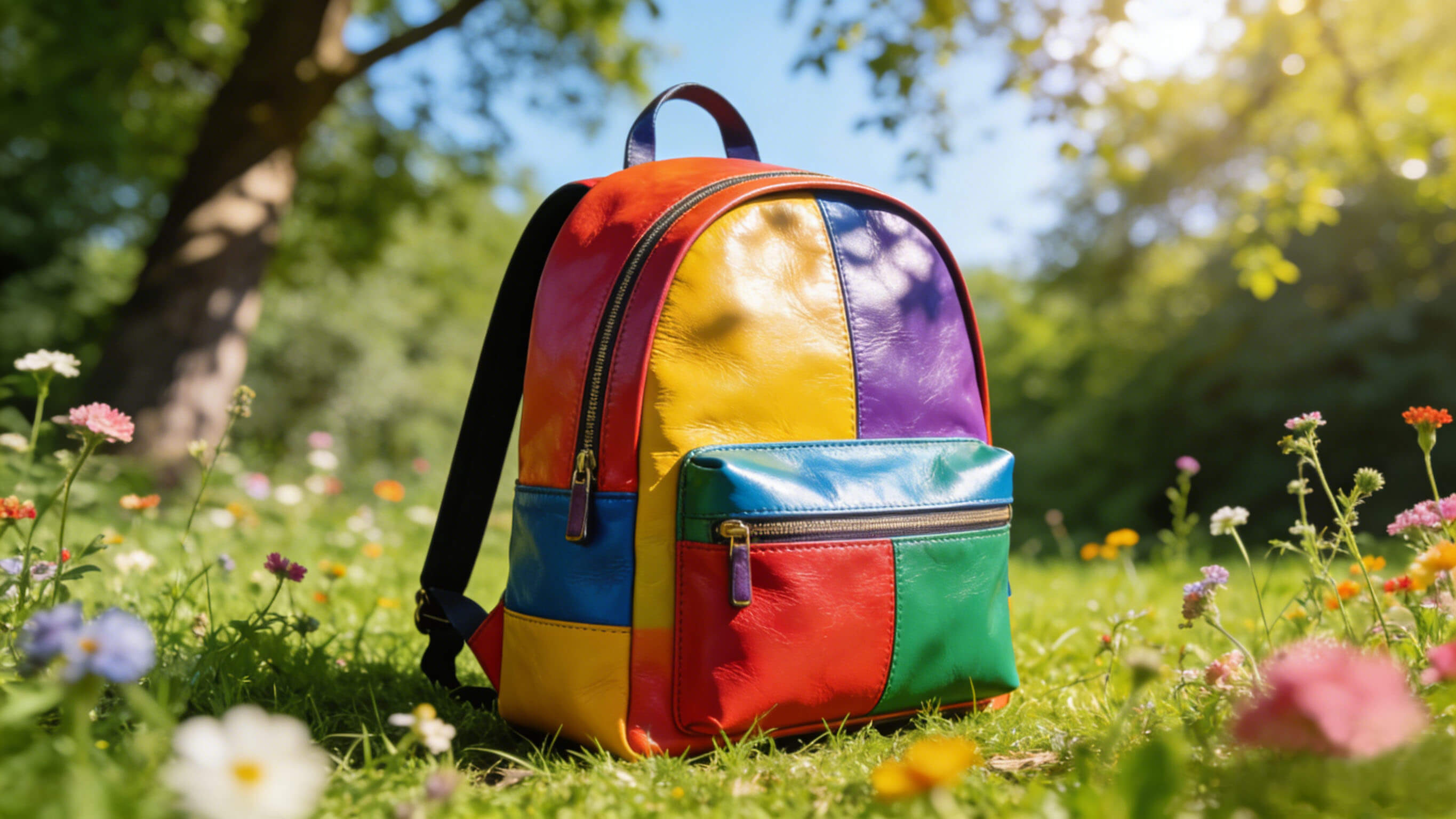 Damenrucksack aus buntem Echtleder-Patchwork – nicht nur zur Aufbewahrung, sondern ein Ausdruck von Stil und modischer Haltung.